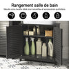 SoBuy FRG237-DG Dulap sub chiuvetă, Dulap sub lavoar cu rafturi reglabile, Dulap de baie cu uși rezistente la umiditate, Dulap de depozitare pentru baie din MDF, 60 x 35 x 58 cm, Gri