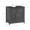 SoBuy FRG237-II-DG Meuble sous-Lavabo, Meuble sous Vasque avec Étagères Ajustables, Meuble de Salle de Bain en MDF, pour Colonne lavabo, Rangement avec Portes Anti-humidité, Gris, L60xP35xH58 cm
