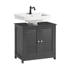 SoBuy Dulap de chiuvetă pentru baie mobilă sub chiuvetă cu 2 uși fără chiuvetă (gri, pentru washbasin pe pământ) FRG237-III-DG