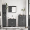 SoBuy FRG237-II-DG Meuble sous-Lavabo, Meuble sous Vasque avec Étagères Ajustables, Meuble de Salle de Bain en MDF, pour Colonne lavabo, Rangement avec Portes Anti-humidité, Gris, L60xP35xH58 cm