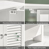 SoBuy FRG237-II-W Meuble sous-Lavabo, Meuble sous Vasque avec Étagères Ajustables, Meuble de Salle de Bain en MDF, pour Colonne lavabo, Rangement avec Portes Anti-humidité, Blanc, L60xP35xH58 cm