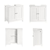 SoBuy FRG237-II-W Meuble sous-Lavabo, Meuble sous Vasque avec Étagères Ajustables, Meuble de Salle de Bain en MDF, pour Colonne lavabo, Rangement avec Portes Anti-humidité, Blanc, L60xP35xH58 cm