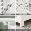 SoBuy FRG237-II-W Meuble Sous Vasque 60 cm avec Porte à Lamelles – Étagère Réglable, Blanc