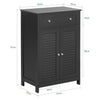 SoBuy FRG238-DG Dulap de baie – Comodă de baie, Dulap de depozitare cu raft reglabil, 1 sertar și 2 uși, pentru hol și bucătărie, Gri închis, 60 x 35 x 87 cm