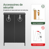 SoBuy FRG238-DG Dulap de baie – Comodă de baie, Dulap de depozitare cu raft reglabil, 1 sertar și 2 uși, pentru hol și bucătărie, Gri închis, 60 x 35 x 87 cm