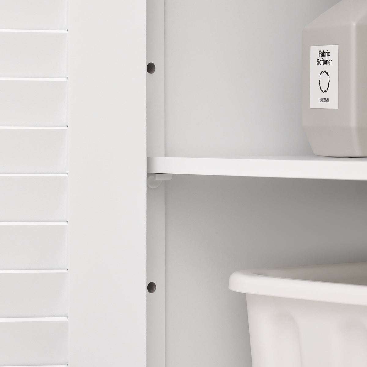 SoBuy FRG238-WN Meuble Bas Salle de Bain avec Étagère Réglable, 1 Tiroir et 2 Portes, pour Salle de Bain et WC, Compact – L60×P35×H87 cm, Blanc et Naturel