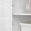 SoBuy FRG238-WN Dulap de baie inferior – Comodă pentru baie, Dulap de depozitare cu raft reglabil, 1 sertar și 2 uși, pentru hol și bucătărie, Alb+Natur, 60x35x87cm