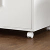 SoBuy FRG241-W Dulap de bucătărie pe roți – Cărucior de servire bucătărie cu uși și raft reglabil – Dulap de depozitare compact pentru cuptorul cu microunde, birou sau sufragerie, 55x38x84 cm, Alb