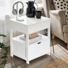 SoBuy FRG258-II-W Noptieră cu 2 Sertare și Raft, Noptieră pentru Dormitor - Mobilier de Depozitare Modern L45 x l38 x H55 cm Alb