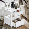 SoBuy FRG258-II-W Noptieră cu 2 Sertare și Raft, Noptieră pentru Dormitor - Mobilier de Depozitare Modern L45 x l38 x H55 cm Alb
