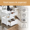 SoBuy FRG258-II-W Noptieră cu 2 Sertare și Raft, Noptieră pentru Dormitor - Mobilier de Depozitare Modern L45 x l38 x H55 cm Alb