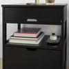 SoBuy FRG258-SCH Noptieră cu 2 Sertare și Raft, Masă de Noapte pentru Dormitor - Mobilier Modern de Depozitare L45 x P38 x H55 cm Negru