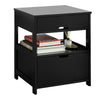SoBuy FRG258-SCH Noptieră cu 2 Sertare și Raft, Masă de Noapte pentru Dormitor - Mobilier Modern de Depozitare L45 x P38 x H55 cm Negru