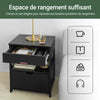 SoBuy FRG258-SCH Noptieră cu 2 Sertare și Raft, Masă de Noapte pentru Dormitor - Mobilier Modern de Depozitare L45 x P38 x H55 cm Negru