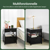 SoBuy FRG258-SCH Noptieră cu 2 Sertare și Raft, Masă de Noapte pentru Dormitor - Mobilier Modern de Depozitare L45 x P38 x H55 cm Negru