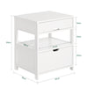 SoBuy FRG258-W Noptieră cu 2 sertare și raft, Noptieră pentru dormitor - Dulap de depozitare modern L45 x P38 x H55 cm Alb