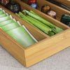 SoBuy FRG280-SCH Cutie de ceai din lemn cu compartimente – Organizator pentru pliculețe de ceai sau capsule de cafea – Spațiu de depozitare compact cu sertar din bambus pentru bucătărie sau blat 31x30x10cm