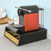 SoBuy FRG280-SCH Cutie de ceai din lemn cu compartimente – Organizator pentru pliculețe de ceai sau capsule de cafea – Spațiu de depozitare compact cu sertar din bambus pentru bucătărie sau blat 31x30x10cm