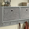 SoBuy FRG282-HG Cuier de Perete cu 5 Cârlige și 3 Coșuri - Cuier de Perete din Lemn, Mobilier Hol cu Etajeră - Dulap Suspendat pentru Dormitor, Living, Baie - Gri 100x20x30cm