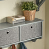 SoBuy FRG282-HG Cuier de Perete cu 5 Cârlige și 3 Coșuri - Cuier de Perete din Lemn, Mobilier Hol cu Etajeră - Dulap Suspendat pentru Dormitor, Living, Baie - Gri 100x20x30cm