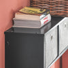 SoBuy FRG282-SCH Porte Manteau Mural avec 5 Crochets et 3 Paniers - Porte Manteau Mural Bois, Meuble Entrée avec Étagère - Penderie Suspendue pour Chambre, Salon, Salle de Bain - Noir 100x20x30cm