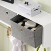 SoBuy FRG282-W Cuier de Perete cu 5 Cârlige și 3 Coșuri - Cuier de Perete din Lemn, Mobilier de Intrare cu Etajeră - Dulap Suspendat pentru Dormitor, Living, Baie - Alb 100x20x30cm