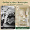 SoBuy FRG34-II-W Suport telescopic robust pentru haine – Dressing deschis, reglabil, cu șine și rafturi, Cuier pentru dormitor sau dressing, Alb