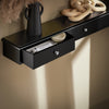 SoBuy FRG43-L-SCH Poliță de Perete cu 3 Sertare - Poliță Plutitoare Modernă pentru Hol, Living, Bucătărie & Dormitor - Negru 94x15x10cm