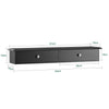 SoBuy FRG43-SCH Etajeră de perete cu 2 sertare - Etajeră plutitoare modernă pentru hol, living, bucătărie și dormitor - Negru 64x15x10cm