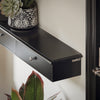 SoBuy FRG43-SCH Etajeră de perete cu 2 sertare - Etajeră plutitoare modernă pentru hol, living, bucătărie și dormitor - Negru 64x15x10cm