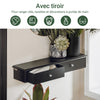 SoBuy FRG43-SCH Etajeră de perete cu 2 sertare - Etajeră plutitoare modernă pentru hol, living, bucătărie și dormitor - Negru 64x15x10cm
