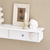 SoBuy FRG43-W Etajeră de Perete cu 2 Sertare - Etajeră Modernă Suspendată pentru Hol, Sufragerie, Bucătărie și Dormitor - Alb 64x15x10cm