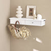 SoBuy FRG43-W Etajeră de Perete cu 2 Sertare - Etajeră Modernă Suspendată pentru Hol, Sufragerie, Bucătărie și Dormitor - Alb 64x15x10cm