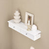 SoBuy FRG43-W Etajeră de Perete cu 2 Sertare - Etajeră Modernă Suspendată pentru Hol, Sufragerie, Bucătărie și Dormitor - Alb 64x15x10cm