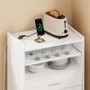 SoBuy FSB09-E-W Desserte de Cuisine avec Station de Charge 4-en-1 – Roulettes ou Pieds, 1 Tiroir, 2 Portes, Étagère Réglable, Blanc, 61,5×40×92 cm