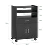SoBuy FSB09-SCH Chariot de Cuisine sur roulettes avec Plan de Travail Extensible Meuble de Rangement pour Micro-Ondes Meuble Cuisine Noir 92×59×40 cm Idéal pour, Bureau ou Salle à Manger