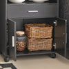 SoBuy FSB09-SCH Chariot de Cuisine sur roulettes avec Plan de Travail Extensible Meuble de Rangement pour Micro-Ondes Meuble Cuisine Noir 92×59×40 cm Idéal pour, Bureau ou Salle à Manger
