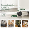 SoBuy FSB09-W Cărucior de Bucătărie pe Roți cu Blat Extensibil, Dulap de Depozitare pentru Microunde, Dulap de Bucătărie Alb 92×59×40 cm, Ideal pentru Birou sau Sufragerie