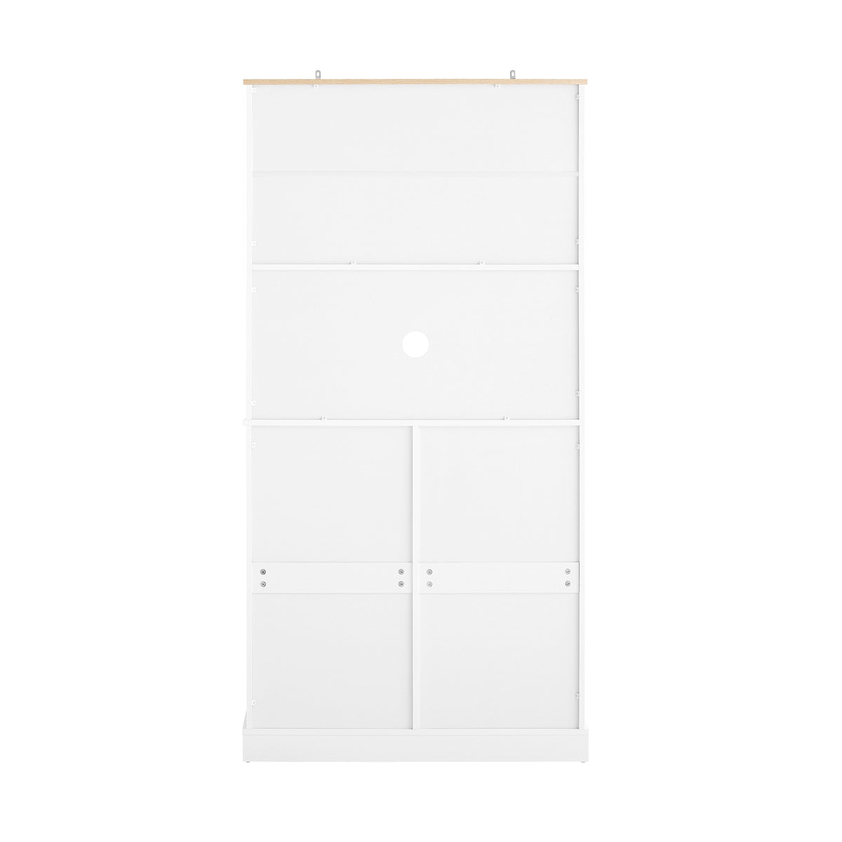 SoBuy FSB101-W Buffet Cuisine avec 3 Portes, 2 Tiroirs et Compartiment à Poubelle, Design Moderne, pour Cuisine et Salle à Manger – L92×P40×H180 cm, Blanc
