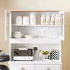 SoBuy FSB101-W Comodă de depozitare, bufet de bucătărie modern, cu 3 uși și 2 sertare, cu compartiment pentru coș de gunoi, design elegant - Mobilier de bucătărie pentru sufragerie sau living, alb 92x40x180 cm