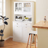 SoBuy FSB101-W Comodă de depozitare, bufet de bucătărie modern, cu 3 uși și 2 sertare, cu compartiment pentru coș de gunoi, design elegant - Mobilier de bucătărie pentru sufragerie sau living, alb 92x40x180 cm