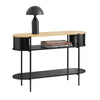 SoBuy FSB102-SCH Consolă de Intrare, Consolă cu Spațiu de Depozitare, Mobilier de Hol Multifuncțional cu Design Industrial Modern pentru Intrare, Living sau Birou, Mobilier din Lemn și Negru, L110cm x P39cm x H76cm