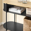 SoBuy FSB102-SCH Consolă de Intrare, Consolă cu Spațiu de Depozitare, Mobilier de Hol Multifuncțional cu Design Industrial Modern pentru Intrare, Living sau Birou, Mobilier din Lemn și Negru, L110cm x P39cm x H76cm