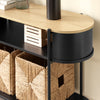 SoBuy FSB102-SCH Consolă de Intrare, Consolă cu Spațiu de Depozitare, Mobilier de Hol Multifuncțional cu Design Industrial Modern pentru Intrare, Living sau Birou, Mobilier din Lemn și Negru, L110cm x P39cm x H76cm
