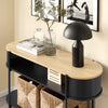 SoBuy FSB102-SCH Consolă de Intrare, Consolă cu Spațiu de Depozitare, Mobilier de Hol Multifuncțional cu Design Industrial Modern pentru Intrare, Living sau Birou, Mobilier din Lemn și Negru, L110cm x P39cm x H76cm