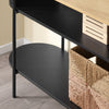 SoBuy FSB102-SCH Consolă de Intrare, Consolă cu Spațiu de Depozitare, Mobilier de Hol Multifuncțional cu Design Industrial Modern pentru Intrare, Living sau Birou, Mobilier din Lemn și Negru, L110cm x P39cm x H76cm