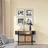 SoBuy FSB102-SCH Consolă de Intrare, Consolă cu Spațiu de Depozitare, Mobilier de Hol Multifuncțional cu Design Industrial Modern pentru Intrare, Living sau Birou, Mobilier din Lemn și Negru, L110cm x P39cm x H76cm