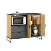 SoBuy FSB103-N bucătărie mobilă Salvaspazio, cabinet de bucătărie-bucătărie credenza și living cu compartiment cu microunde Ø6cm, 2 sertare, ușă lamelle, raft reglabil, picioare metalice, 107 × 40 × 85 cm