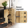 SoBuy FSB103-N bucătărie mobilă Salvaspazio, cabinet de bucătărie-bucătărie credenza și living cu compartiment cu microunde Ø6cm, 2 sertare, ușă lamelle, raft reglabil, picioare metalice, 107 × 40 × 85 cm