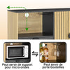 SoBuy FSB103-N Meuble de Rangement, Meuble Cuisine Buffet Salle à Manger avec Niche Micro-Ondes Ø6 cm & Porte-Verres Armoire à étagère réglable, Pieds métal Hauts vaisselier, chêne/Noir, 107×40×85 cm